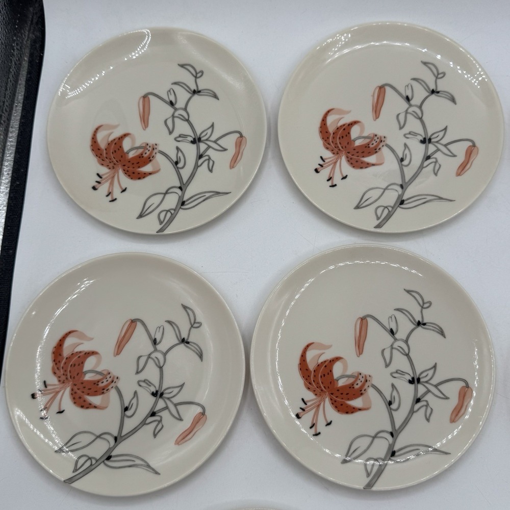 Franciscan Tahoe 4 Bread Plates 6 3/8" Great Condition Margo Findley Design Art